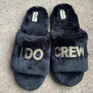 I do crew black dearfoams wedding slippers size XL 11-12
